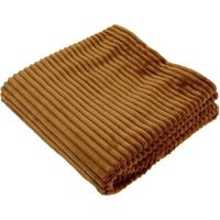 Couverture boudoir - DOMIVA - Caramel - 75 x 100 cm - Velours côtelé, douce et chaude