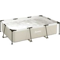 Piscine démontable tubulaire 316 x 238 x 66,5 cm, 3 700 L, avec armature métallique et kit de réparation, sans système de filtration, couleur grise