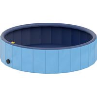 Piscine plissée pour grands chiens PVC antiglisse Ø120x30 cm Bleu clair