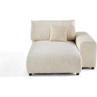 Lisa Design – Module d'assise méridienne droit – Velours côtelé beige – Assise large et profonde – Conception européenne – Dimensions 120x144cm