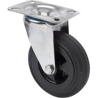 rueda giratora placa inox.10zvli125-psn poliamix-goma negra eje liso