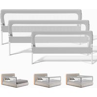 Jiubiaz 3X Barrière de Lit Pliable pour Bébé/Enfant Oxford Angle 180° avec extra Gurt zur Befestigung 1x180cm, 2x200cm