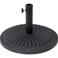 Outsunny – Pied de parasol noir HDPE 49x49x32cm – Système de maintien avec molette – Convient pour mâts Ø 35/38/48mm – Poids 14kg