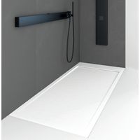 Piatto doccia ultrasottile 80 x 120 cm QUERA in resina finitura ardesia bianco