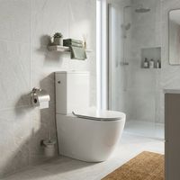 Ceramia WC à poser sans bride en céramique avec abattant SoftClose + réservoir de chasse, alimentation latérale, blanc (CEPX030RREXVP)
