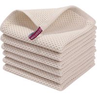Torchons , lot de 6, 34 x 34 cm, torchons doux, torchons de cuisine, torchons de cuisine absorbants, blanc cassé