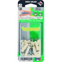 Packung mit 25 Dübeln und Schrauben RED HEAD, Durchmesser 6 x Länge 25 mm Red head