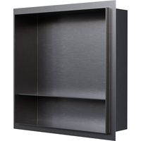 BERNSTEIN - Nicchia doccia a parete con sporgenze, mensola doccia in acciaio inox con scomparto - 30x30x10cm - NT303010X Metallo canna di fucile Canna di fucile