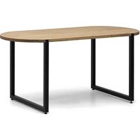 Mesa Uley Ovalada 160x80x75cm Negra en madera maciza de pino acabado envejecido estilo industrial Box Furniture