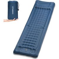 TOMSHOO – matelas de couchage gonflable Extra épais de 4 pouces, matelas pneumatique avec pompe intégrée pour le Camping, Bleu foncé