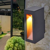 Applique murale d'extérieur en aluminium éclairage de façade anthracite LED porte d'entrée, 7W 650lm blanc chaud, LxH 7,1x19 cm