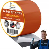Bande Butyle De Toiture Aluminium, 75 mm x 10 m, RAL8004, Ruban D'Etancheite Pour Toiture