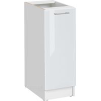 Cuisineandcie – Meuble bas de cuisine blanc brillant 1 porte – Dimensions L 30 x H 82 x P 46 cm – Charnières réglables avec amortisseurs