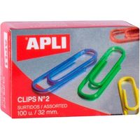Clips de alambre nº 2 (32 mm) con cobertura de plástico de diferentes colores (verde, rojo, amarillo, azul, negro y blanco). Ideales para mantener tod