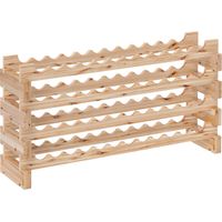 Portabottiglie Legno di Pino Cantinetta Vini 4 Ripiani 48 Bottiglie 114x28x56,5 cm