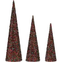 Decoración de fiesta - Conos de purpurina - 16,5 x 60 cm - Azul - Fucsia