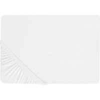 Lenzuolo con angoli cotone bianco 90 x 200 cm coprimaterasso elasticizzato Janbu