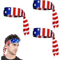 USA Patriots American Flag Sports Bandana for Men & Women: Sweat-Wicking Headband(3pcs)