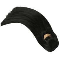 Perruque Noire Longue pour Poupée BJD 16cm, Frange Droite et Coiffure Modifiable