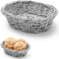 Ovaler Brotkorb aus Polypropylen, grau, 250 x 190 x 65 mm - Hendi 426616