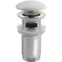 Sapho - verschließbarer Ablauf für Waschtische mit Überlauf, ClickClack, weiß AR902