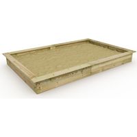 Wickey – Bac à sable en bois imprégné 195 x 300 cm – Rebord d’assise confortable – Résistant aux intempéries – Pour jeux en extérieur