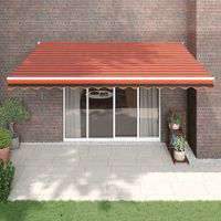 Store banne-Auvent rétractable automatique orange et marron 4x3 m