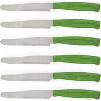 Excelsa Rainbow Set 6 Coltelli Da Tavola Seghettati, Acciaio Inox, Verde