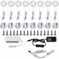 BUNTHAUS LED-Unterschrankleuchte, Unterschrankbeleuchtung, Vitrinen-Einbaustrahler, 16 W, für Schrank, Möbel, Schrank, Küche, Kaltweiß 6000 K (8 Stück)