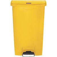 Poubelle à pédale frontale large Step-On Rubbermaid jaune 68L - 500 x 311 x 803 mm - SLIM JIM