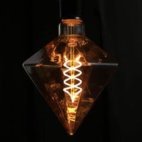Vintage Edison LED-Glühbirne E27 Retro-Glühlampe 3 W Dekorative Spiral-Diamant-Lampe, Antik-Gold-Warmweiß-Lampen für Retro-Beleuchtung im Home Cafe Bar Restaurant, Nicht dimmbar