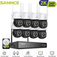 SANNCE Kit Videosorveglianza 10CH Wireless 3MP Telecamere Visione Notturna Avviso E-mail WiFi Telecamere Sicurezza Sistema - 4TB HDD