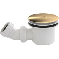 Hudson Reed White 90mm Fast Flow Shower Tray Waste with Brushed Brass Cover