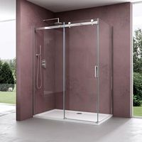 Sogood – Cabine de douche 70x100 avec porte coulissante Ravenna17 – Verre ESG 8mm – Montage réversible – Revêtement NANO pour nettoyage facile