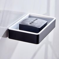 Porte-savon sans perçage, porte-savon, porte-savon pour salle de bain, douche, cuisine, aluminium et plastique ABS, colle puissante, porte-savon mural douche