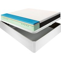 Colchón Emma 25 cm haut confort + lit pliant bois divers coloris hauteur 34 cm Blanc - 150x200 cm