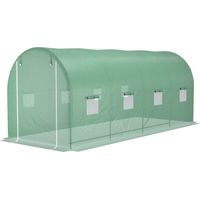 Serra da Giardino 5x2x2 m 8 Finestre Porta Avvolgibile Verde