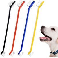 Double Toothbrush - 22 cm - For Dogs And Cats - Soft Bristles - Ergonomic Handle - 4 Pieces
