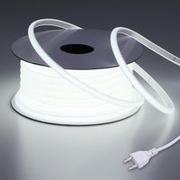 Ruban LED COB 220V étanche 20M IP65 – Lumière blanche froide 6000K – Flexible et découpable – Pour chantiers et espaces extérieurs