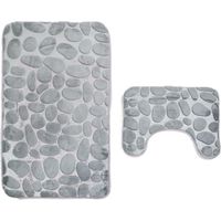 Ensemble de tapis de bain 2 pièces, tapis de bain et contour en forme de U