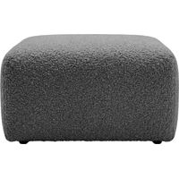 ELIO - Pouf en tissu bouclette Gris 74x74x41