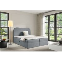 Boxspringbett Schlafzimmerbett DARLIN 200x220cm Stoff Gerra Grau