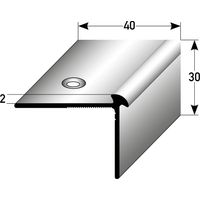 PROVISTON Treppenkante 30 x 40 x 1000 mm Treppenkantenprofil Treppenwinkel Winkelprofil Kombiwinkel Aluminium eloxiert Spezialemailliert Edelstahloptik Gebohrt