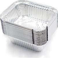 Confezione da 20 ciotole monouso in alluminio per barbecue, adatte per cucinare, friggere e cuocere al forno, 16 x 11,5 x 4 cm, 400 ml (senza coperchio)