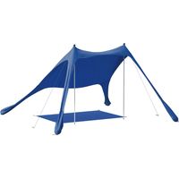 Carpa playa plegable UPF50+ con esterilla, postes aluminio, pala, estacas y bolsa transporte azul