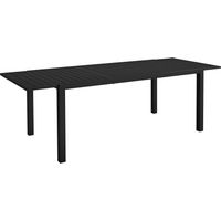 Outsunny – Table de jardin extensible aluminium 240x94x73cm – 6-8 places – Design à lattes – Couleur noire – Facile à nettoyer