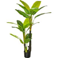 Plantes artificielles de 150 cm, plantes artificielles en pot, bananier artificiel, plante artificielle, arbre artificiel, plante d'intérieur, plante décorative, plante de bureau, pot en plastique pou