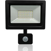 Proiettore LED con rilevatore di presenza, 30W, 220Vac, Luce Naturale, Nero