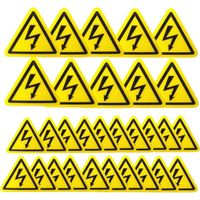 Lot de 30 Autocollants Danger Électrique, Sticker Avertissement en Vinyle, Étiquette Tableau Électrique, Pictogramme Triangle pour Signalisation de Sécurité Extérieur