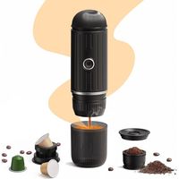 Aisny Machine à Expresso, Machine à Expresso Électrique Portable 12V 100W Machine à Café Entièrement Automatique Petite Machine à Café de Voyage Compatible avec les Capsules NS et le Café Moulu